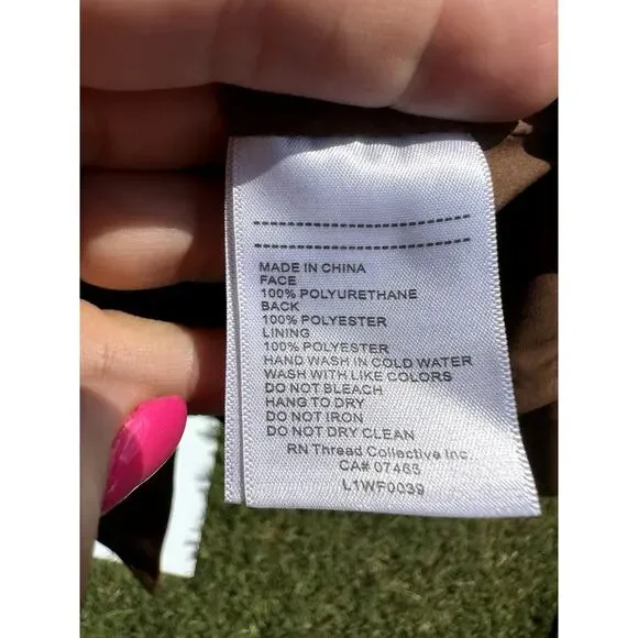 Laundry by Shelli Segal Pleather Brown Jacket Size Medium - Picture 4 of 5